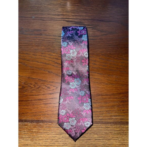 Unbranded Other - Men's Dress Tie - Pink Silver Floral pattern
